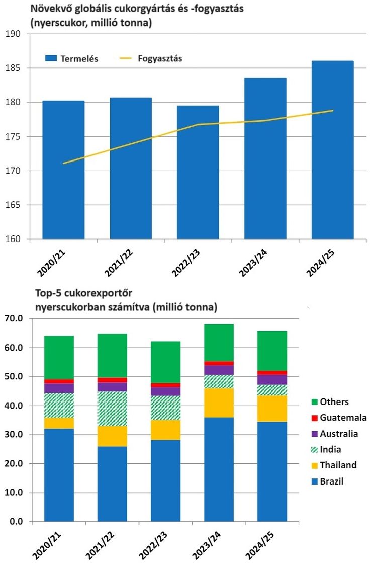 cukor gyártás fogyasztás export