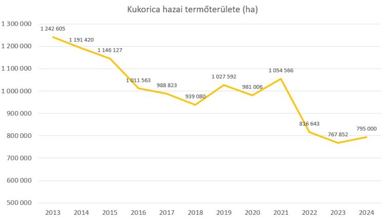 kukorica területe