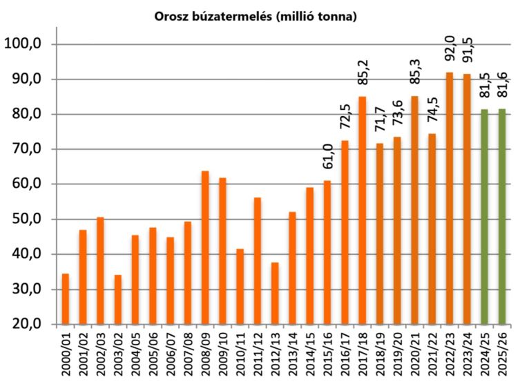 orosz búza termelés