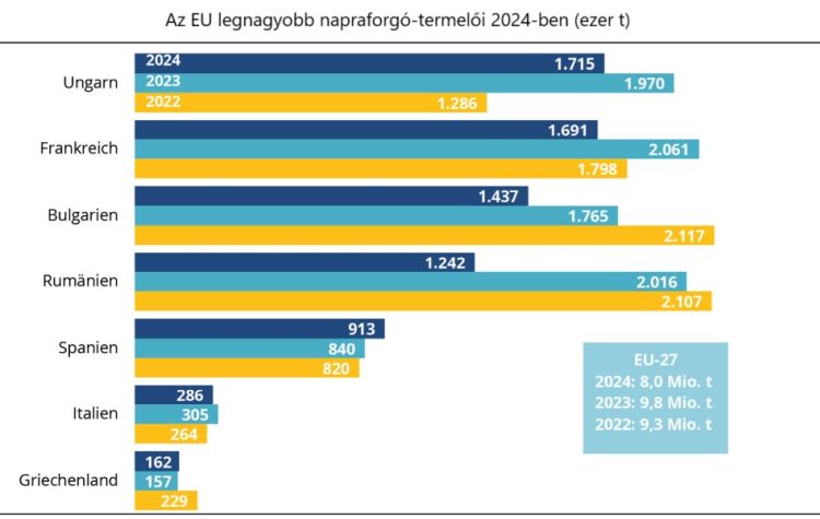 napraforgó termelés EU