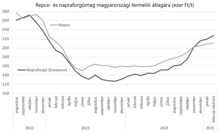 repce napraforgó ára