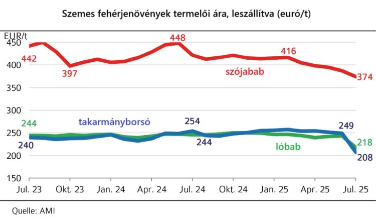 szemes fehérjenövények ára