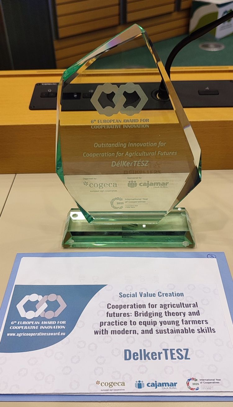 A DélKerTÉSZ által elnyert Európai Szövetkezeti Innovációs Díj