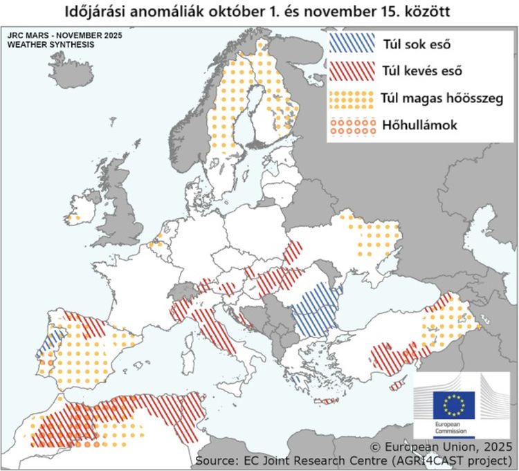 időjárási anomáliák EU