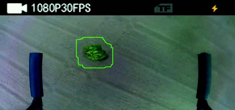 A kiválasztott színtartomány azonosítása az UAV-val