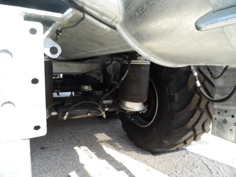 Légrugózás tartálykocsi futóművön