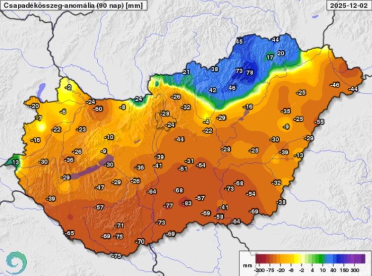 csapadék anomália Magyarország 2025 ősz