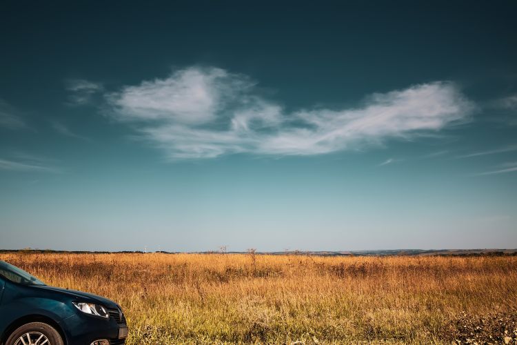 Autó a határban dolgozik.