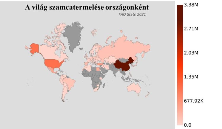 Világ szamócatermelése országonként