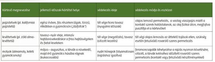 Birs kártevők elleni védekezés